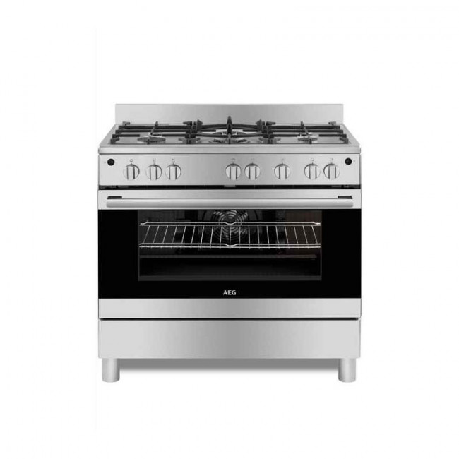 AEG 10369GN-MN 900MM Stainless Steel 5 Burner Gas Freestanding Oven + Free PQ91-P50MB 25V Vacuum Cleaner