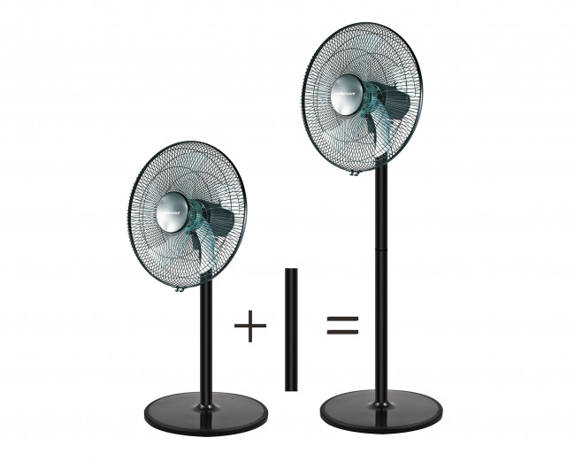 Mellerware 35840B 40cm 50W Black Plastic Pedestal Fan