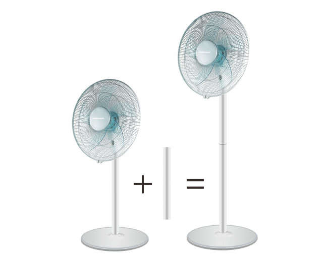 Mellerware 35840WH 40cm 50W White Plastic Pedestal Fan