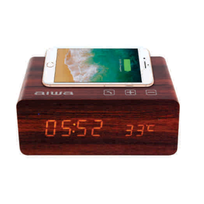 Aiwa ACR-2018 Wood Finish Bluetooth Clock Radio