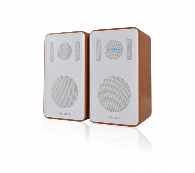 Aiwa ABDT-205W Dual Bookshelf Bluetooth Speakers