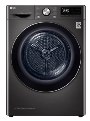 LG RC90V9JV2W.ABLQESA 9kg Black Steel Heat Pump Dryer