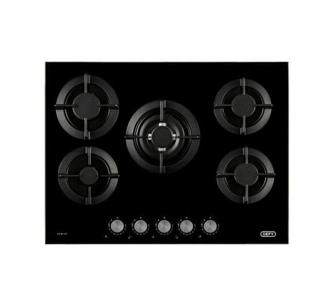 Defy DHG905 900mm Black 5 Burner Gemini Gas Hob Showspace