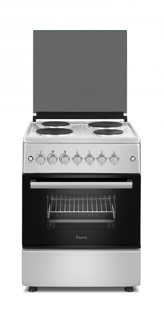 Ferre F6B04E3.TT.I 600MM Inox Free Standing 4 Plate Electric Oven
