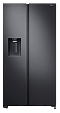 Samsung RS64R5311B4 617L Net 2 Door Frost Free Side by Side Fridge with Non-Plumbed Water & Ice Dispenser - Gentle Black