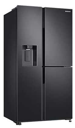 Samsung RS65R5691B4 602L Net 3 Door Frost Free Side by Side Fridge with Plumbed Water & Ice Dispenser - Gentle Black