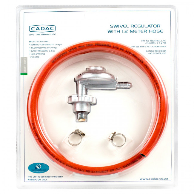 Cadac SA3L-120BP Swivel Regulator With Hose And Clamps