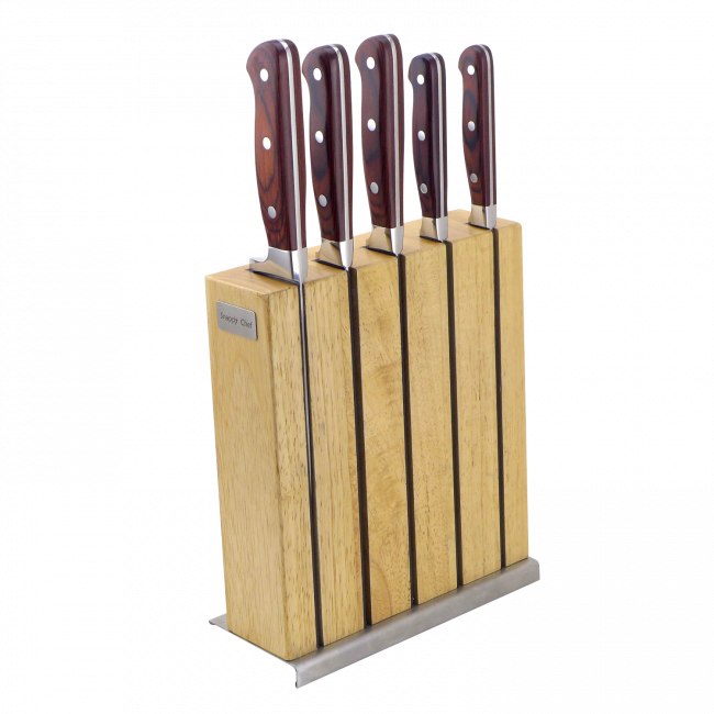 Snappy Chef 5 Piece Kitchen Knife-Set With Block