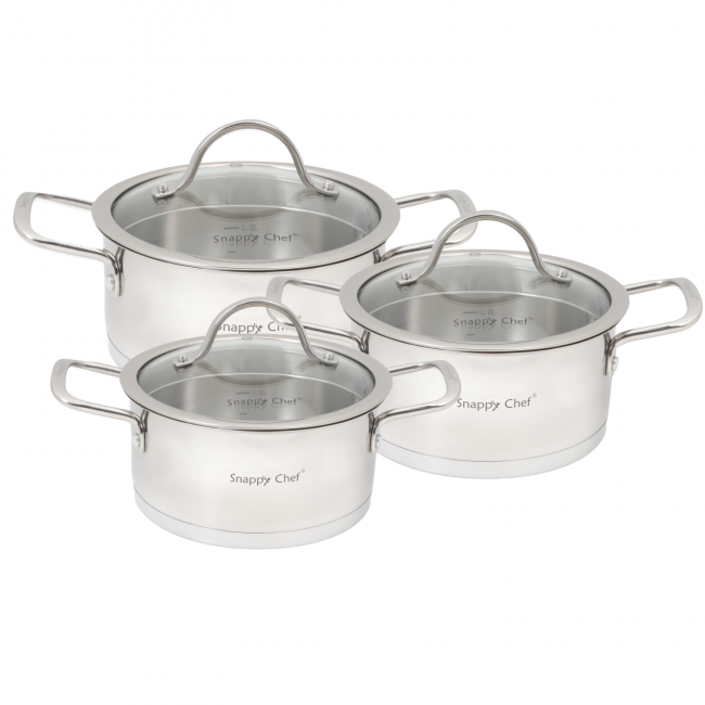 Snappy Chef 6 Piece Platinum Cookware Set